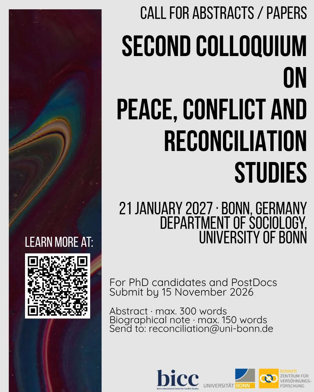 CfP: SECOND COLLOQUIUM ON PEACE, CONFLICT AND RECONCILIATION STUDIES