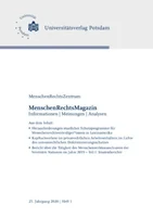Figari Layús, R. (2020): „Herausforderungen staatlicher Schutzprogramme für Menschenrechtsverteidiger*innen in Lateinamerika“. MenschenRechtsMagazin 25 (1), Universität Potsdam: 5-19.